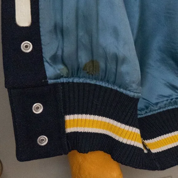 Whiting Vintage 60s Varsity Jacket Leather Wool Collegiate I U of C Preppy Coat